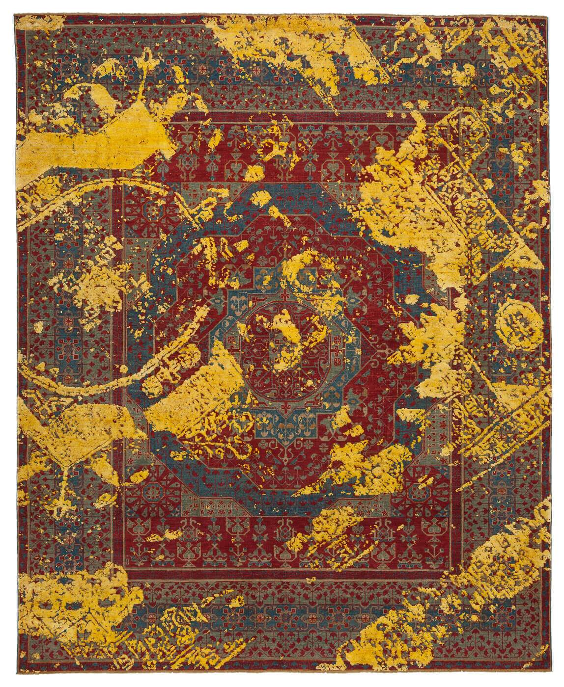Tapis Mamluk Farringdon Tagged néon orange | Taille: 300 × 400 cm