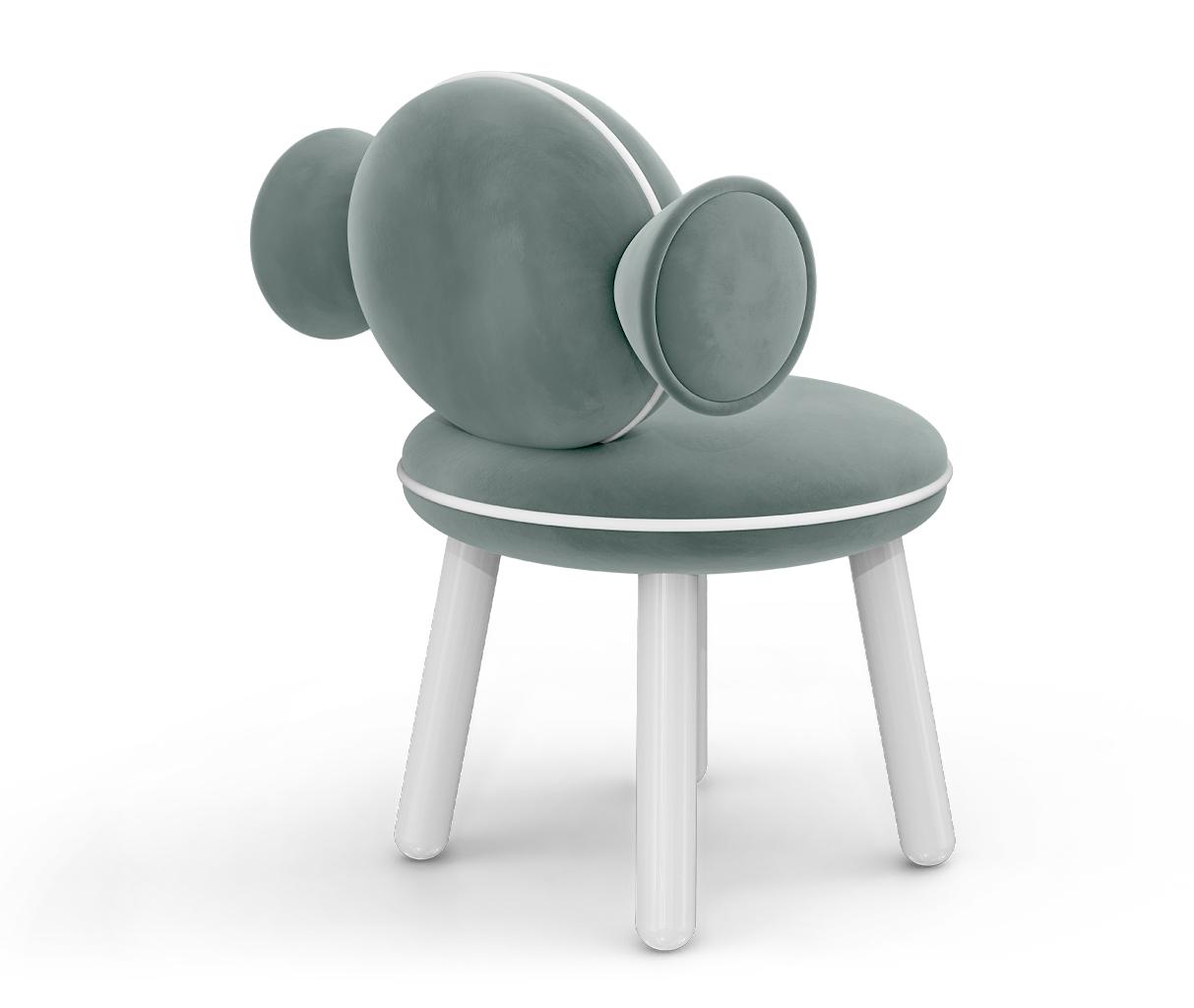 Petit pouf-chaise Lolly bleu