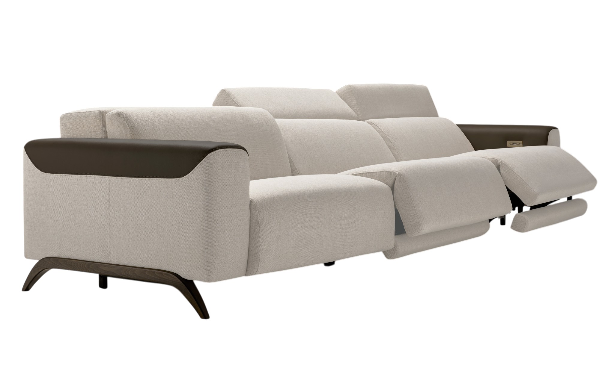 Atlanta zwart-witte 3-zits relaxbank