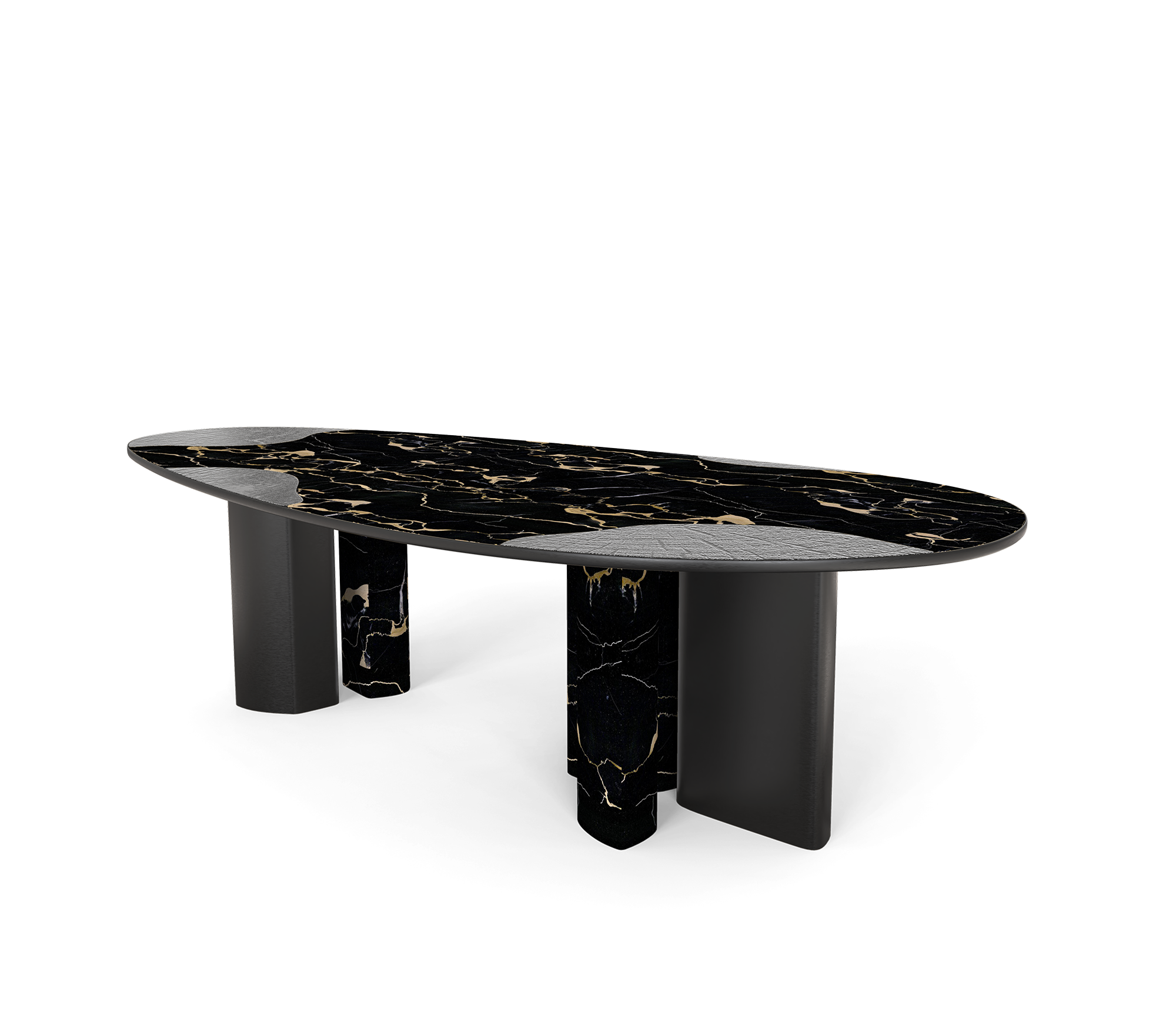 Table à manger Athena en marbre Portoro et onyx