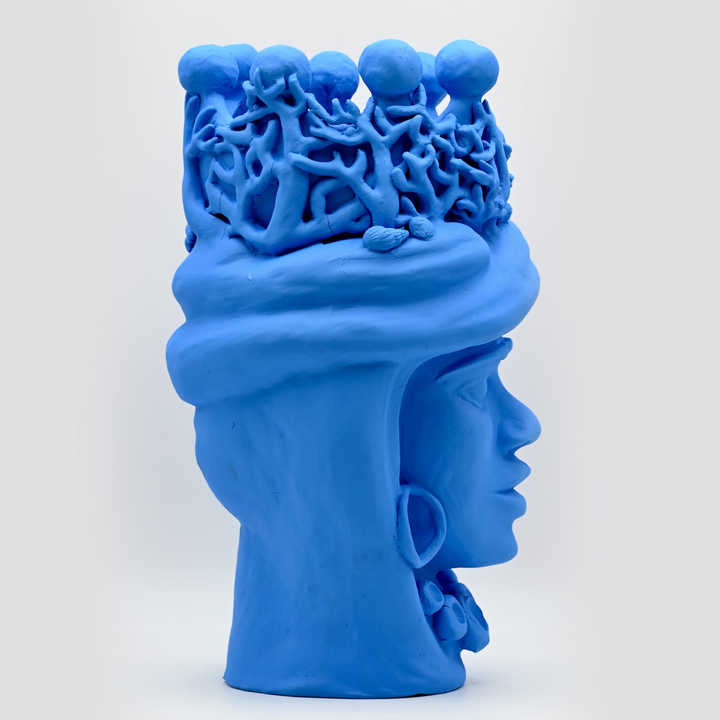 Sculpture artisanale bleu clair Moorkop