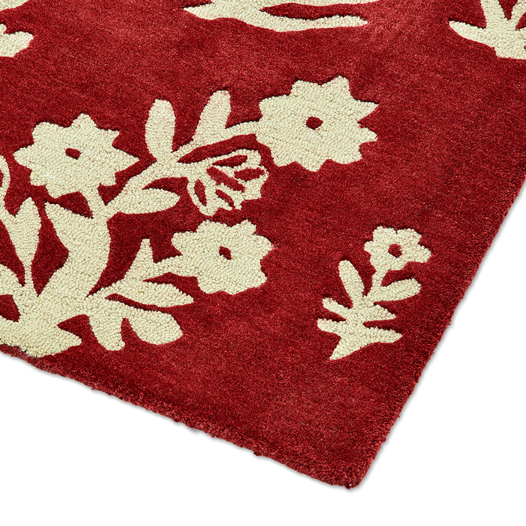 Woodland Glade pruimrood vloerkleed | Maat: 250 × 350 cm