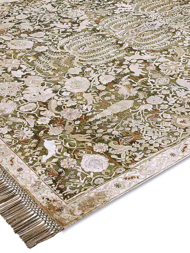 Tapis de luxe fait main or vert