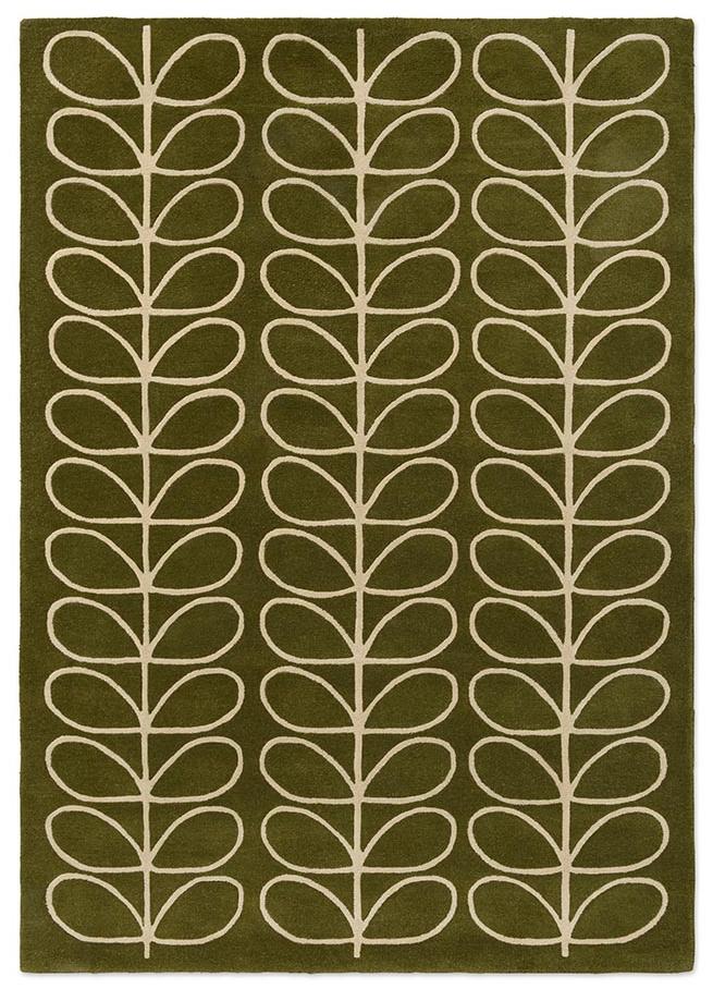 Linear Stem Olive handgemaakt vloerkleed | Maat: 200 × 280 cm
