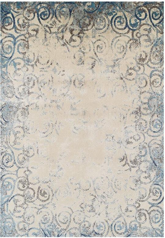 Antiek beige blauw tapijt | Maat: 160 × 235 cm