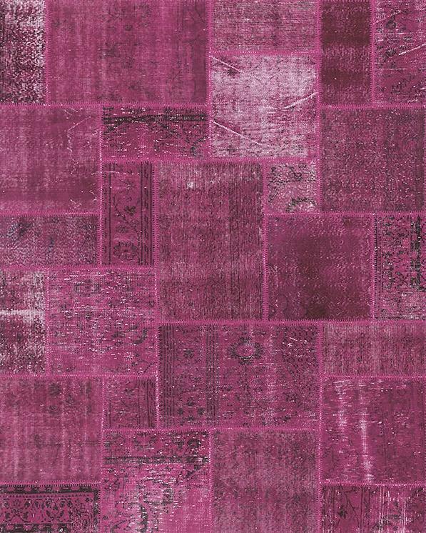 Tapis patchwork fuchsia