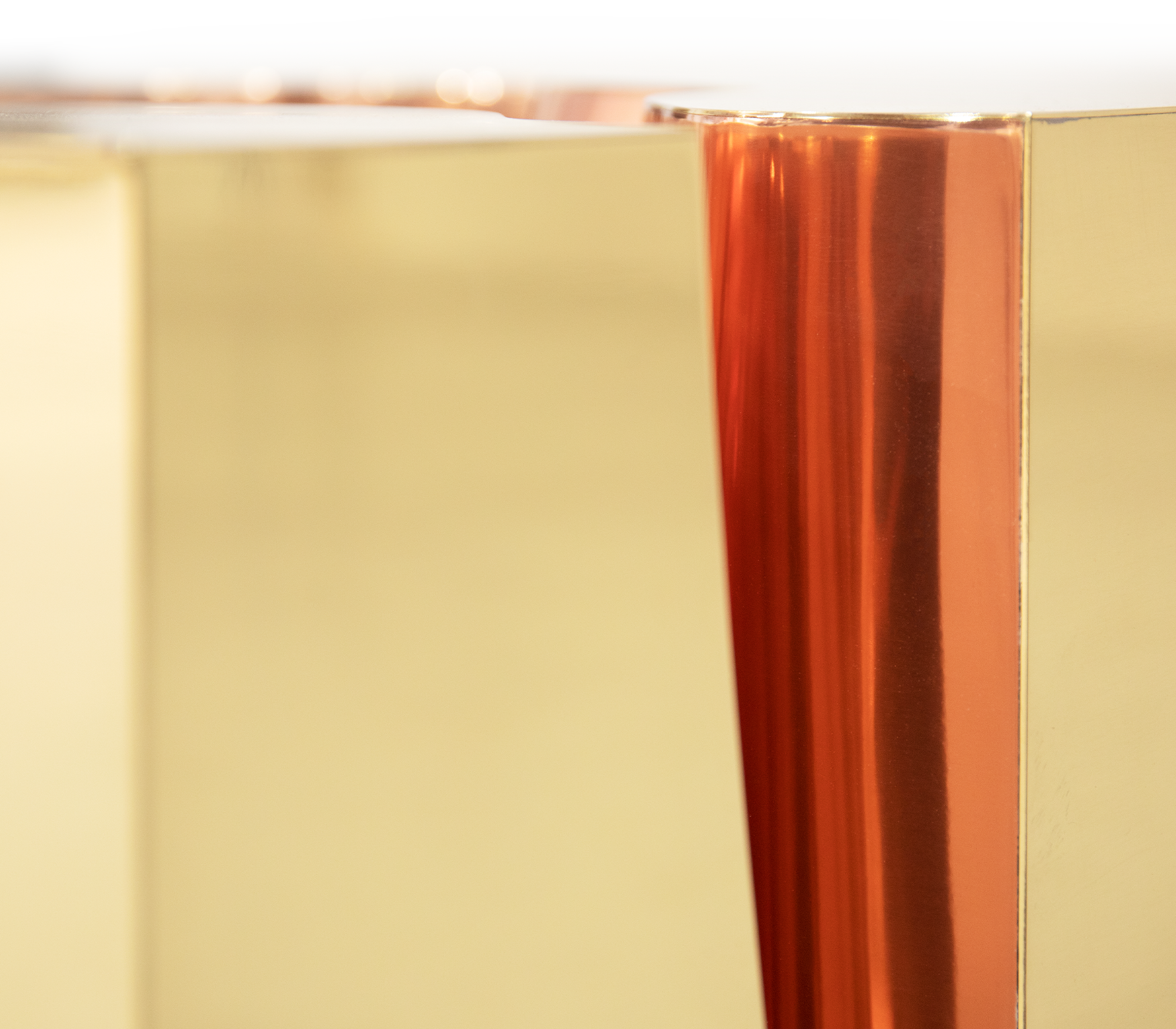 Table basse Fissure or cuivre