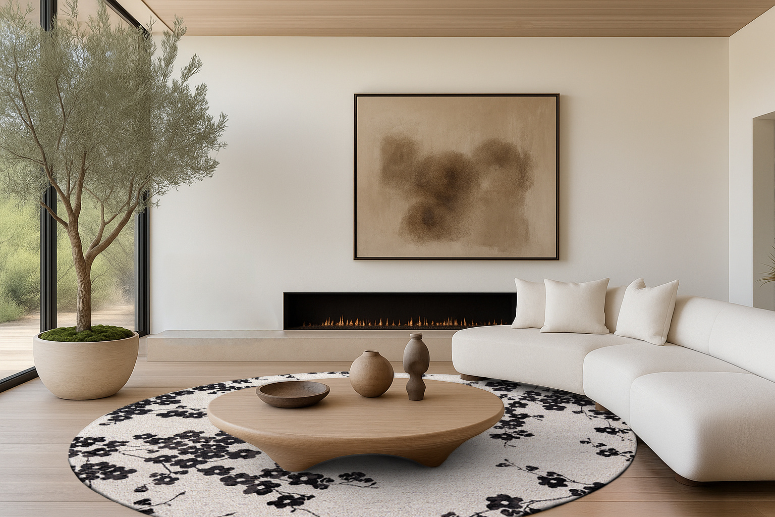 Tapis rond Petal Dew | Taille: Ø 240 cm