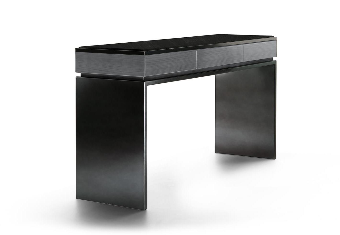 Console noire avec tiroirs