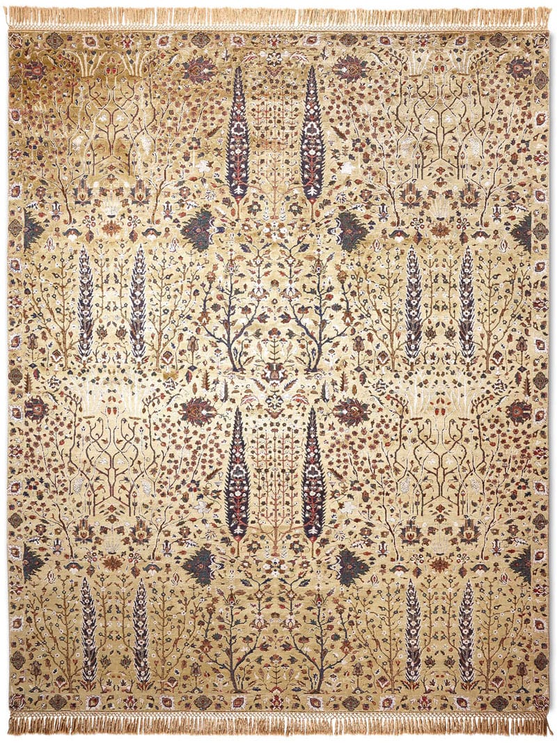 Pine Garden Gold luxe tapijt | Maat: 305 × 427 cm