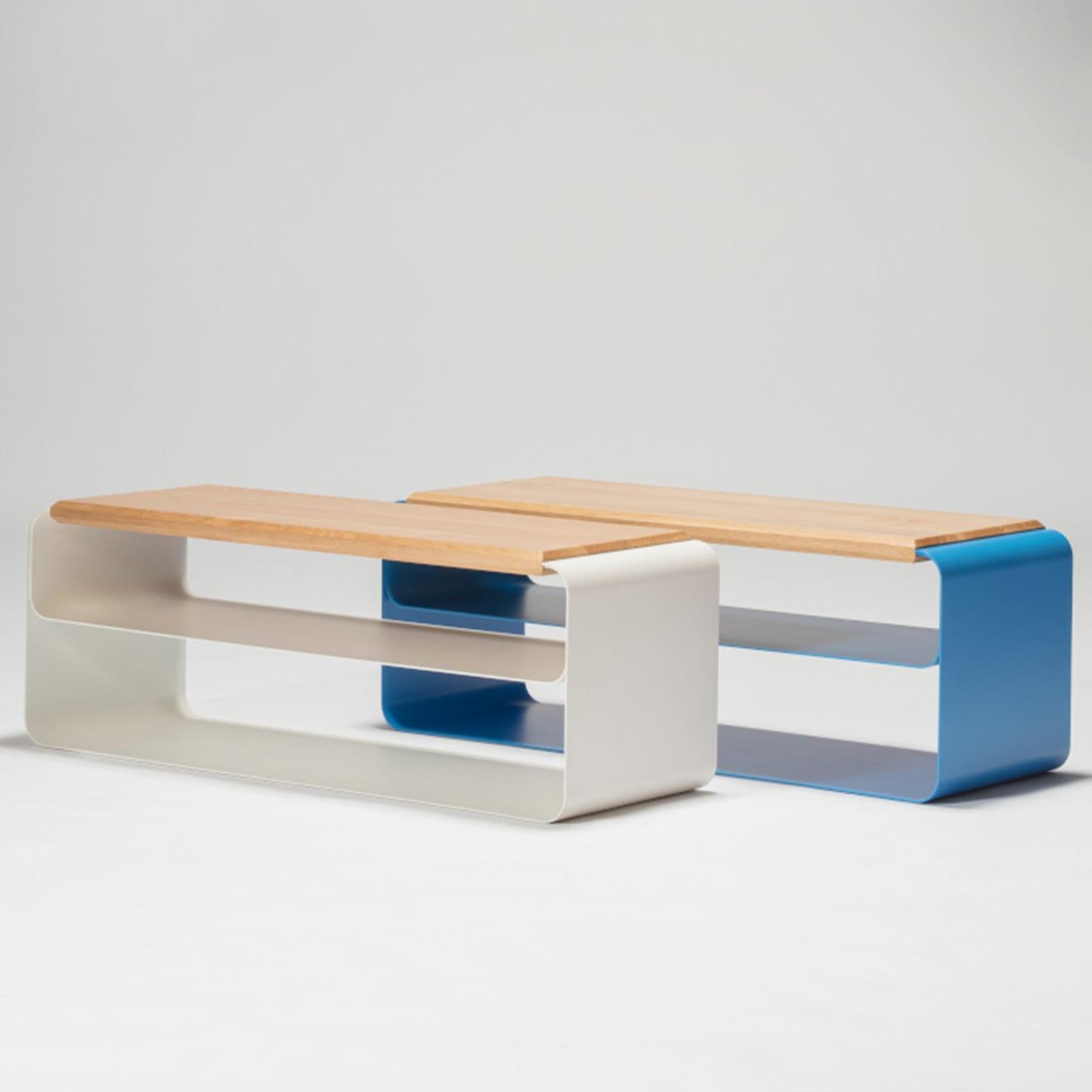 Banquette contemporaine en bois et métal (var. 2) - 2