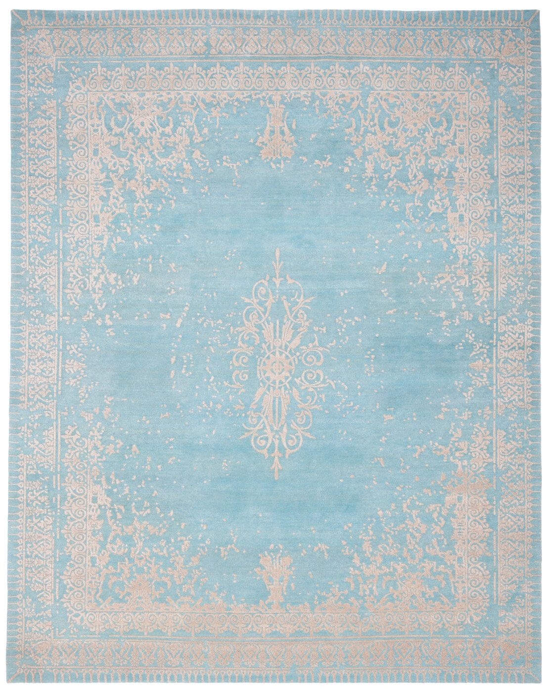 Ferrara Special Rocked aqua tapijt | Maat: 450 × 550 cm
