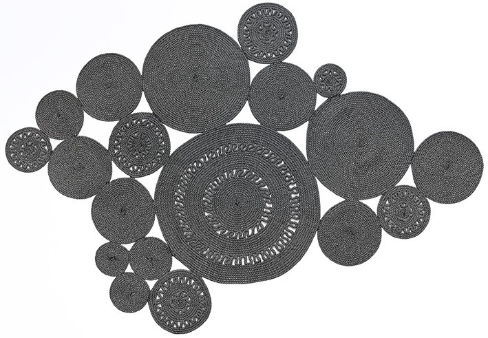 Patchwork smoke gevlochten tapijt | Maat: 200 × 300 cm