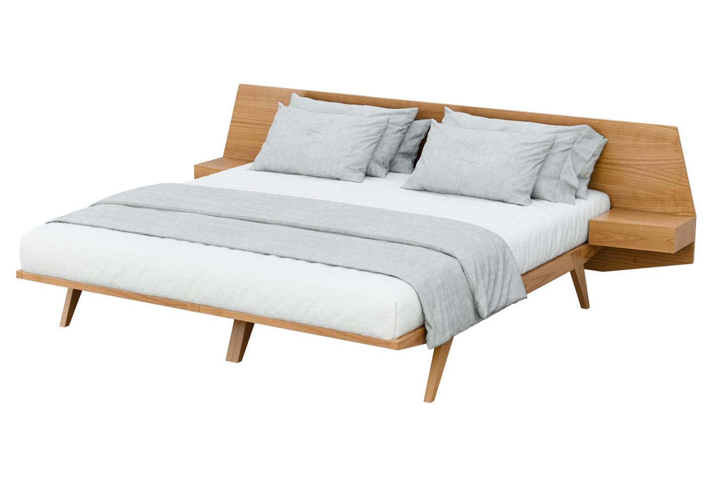 Kersenhout bed met nachtkastjes