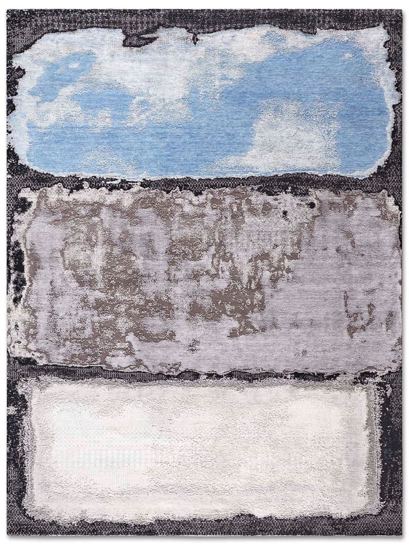 Tapis tissé main Light Blue silver | Taille: 365 × 457 cm