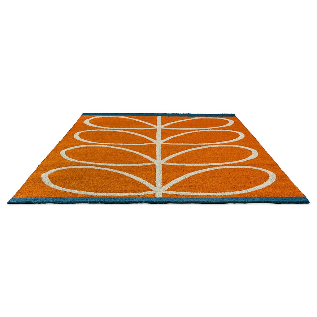 Linear Stem oranje outdoor vloerkleed | Maat: 250 × 350 cm
