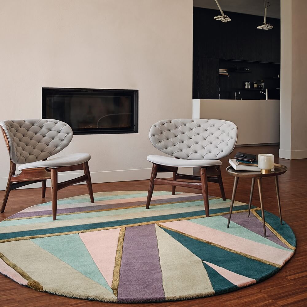 Sahara roze rond vloerkleed