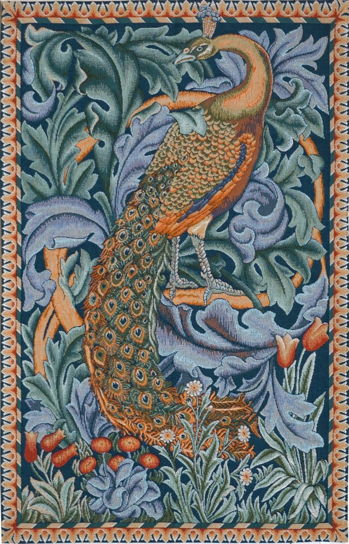 De pauw, William Morris wandtapijt | Maat: 50 × 67 cm De pauw, William Morris wandtapijt | Maat: 50 × 67 cm