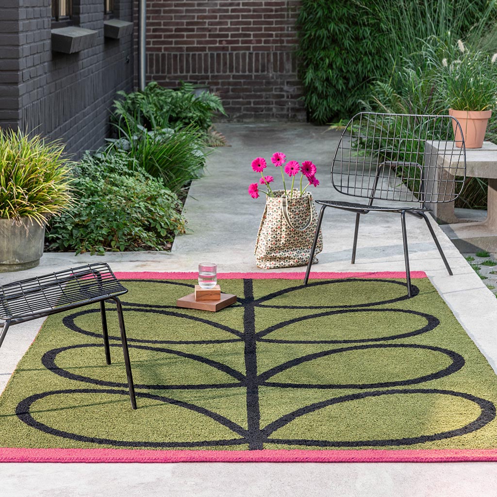 Tapis d’extérieur Linear Stem olive | Taille: 200 × 280 cm