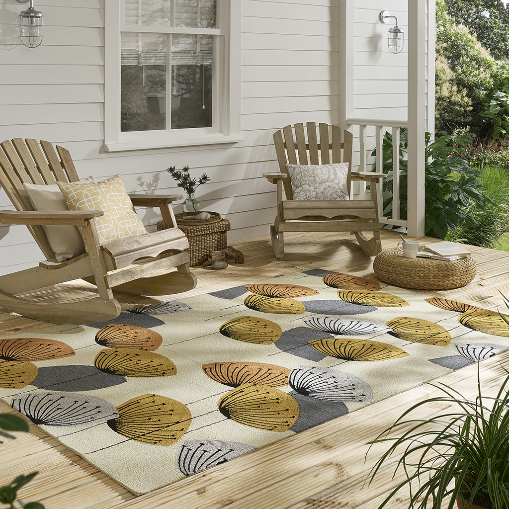 Tapis d’extérieur Dand. Clocks Och/Sil | Taille: 140 × 200 cm