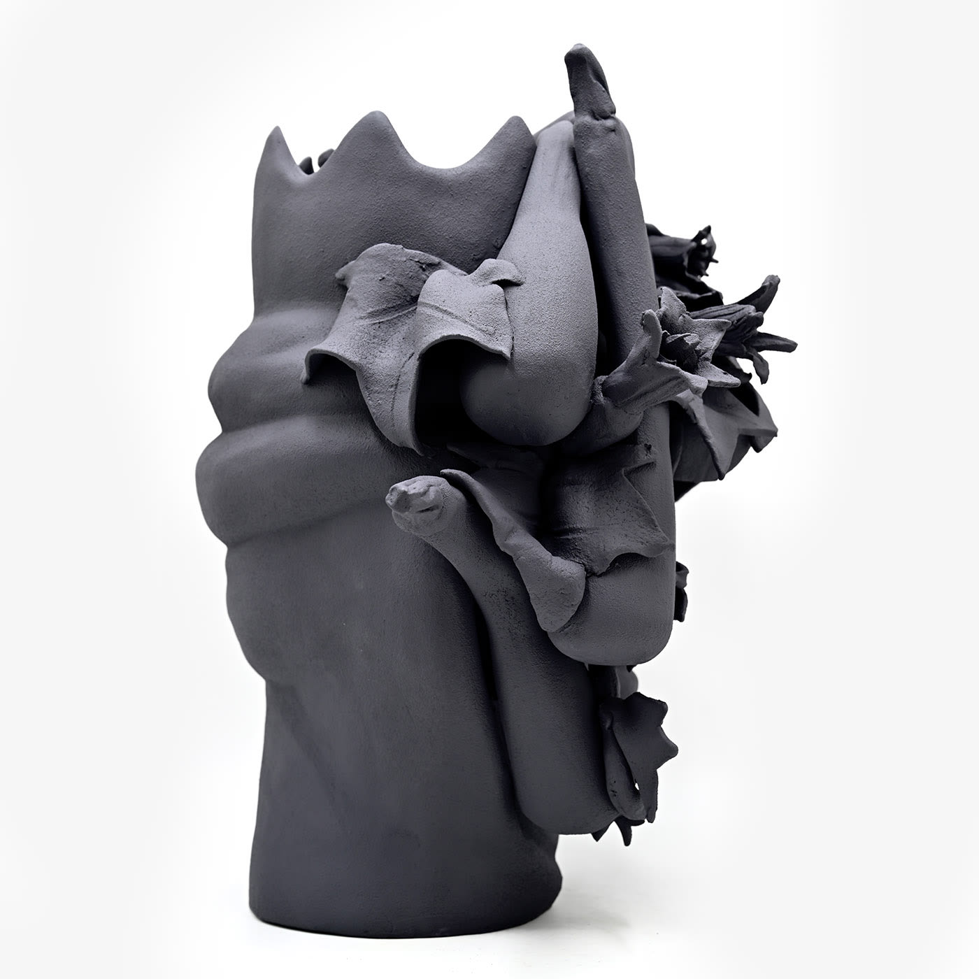 Moorkop grijze sculptuur
