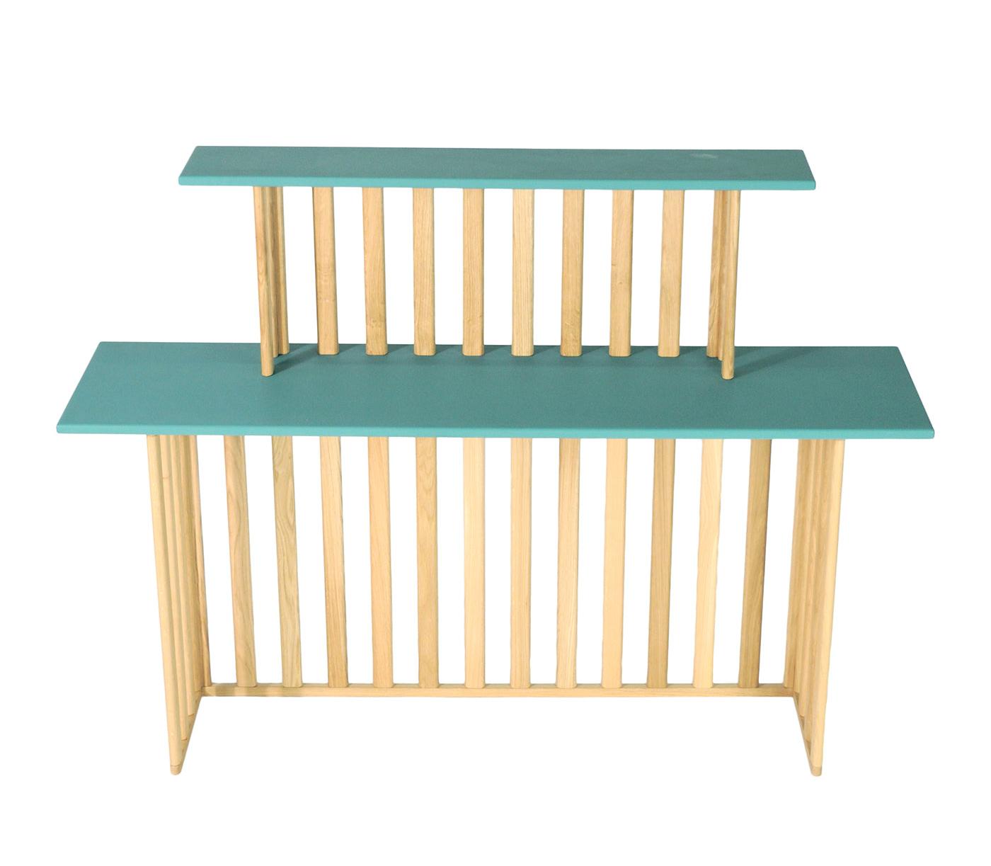 Groene tweelaagse console