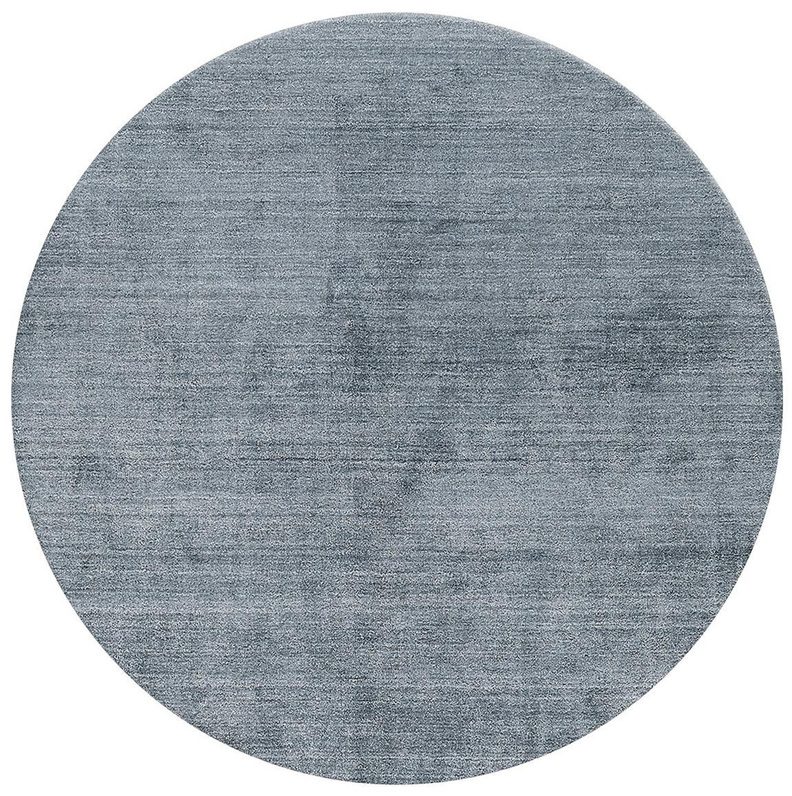 Rond blauw bamboezijde tapijt | Maat: Ø 250 cm