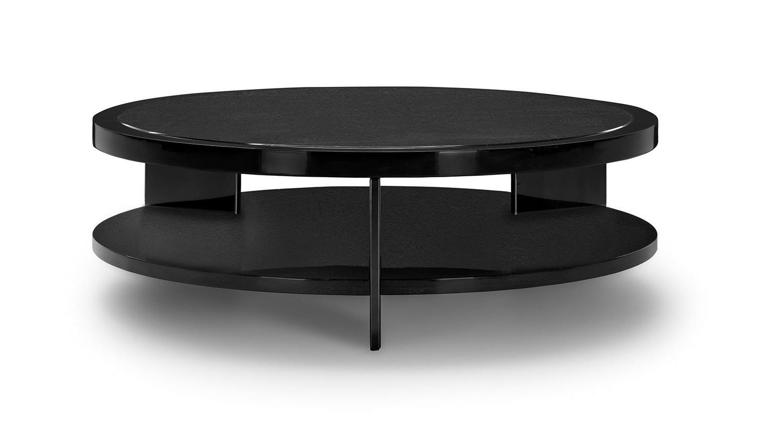 Table basse ronde noire 120 cm