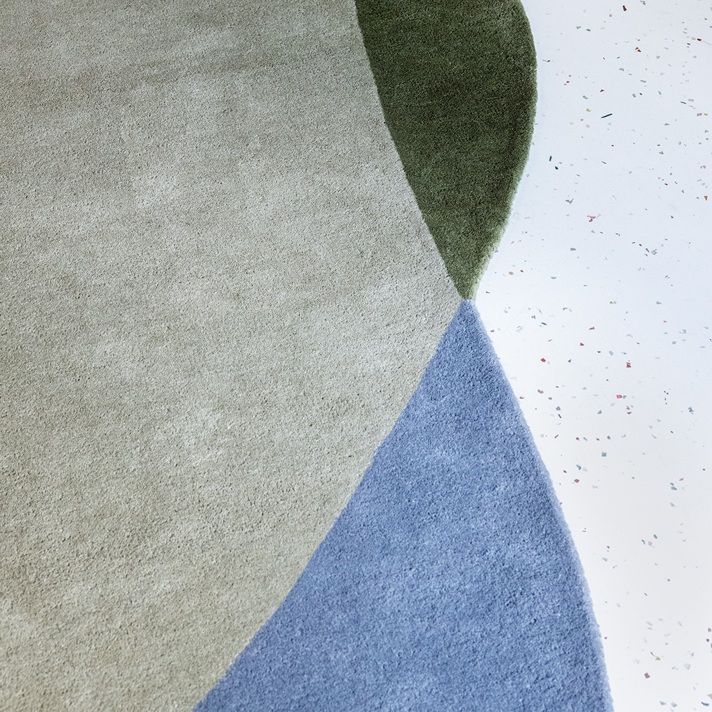 Tapis Element Chad gris/vert | Taille: 160 × 175 cm