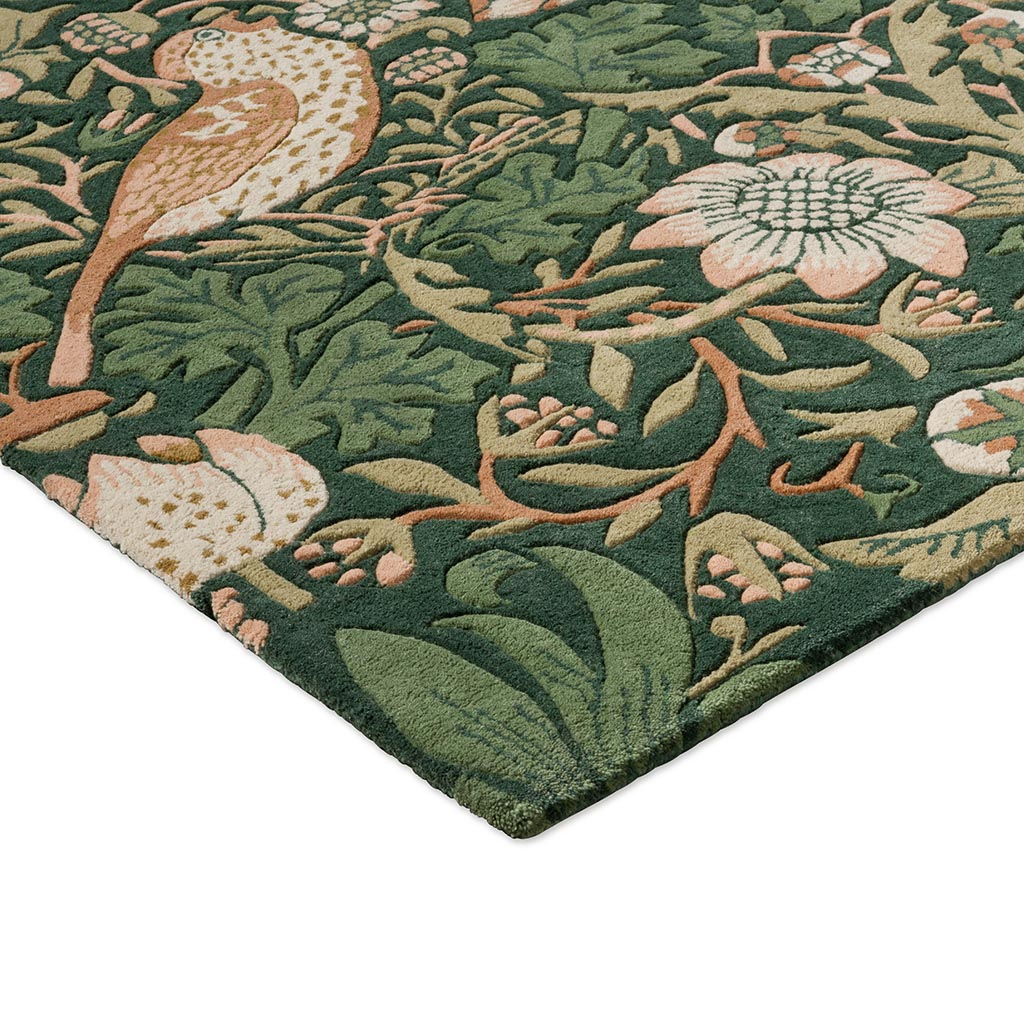 Strawberry Thief Forest handgemaakt vloerkleed | Maat: 250 × 350 cm