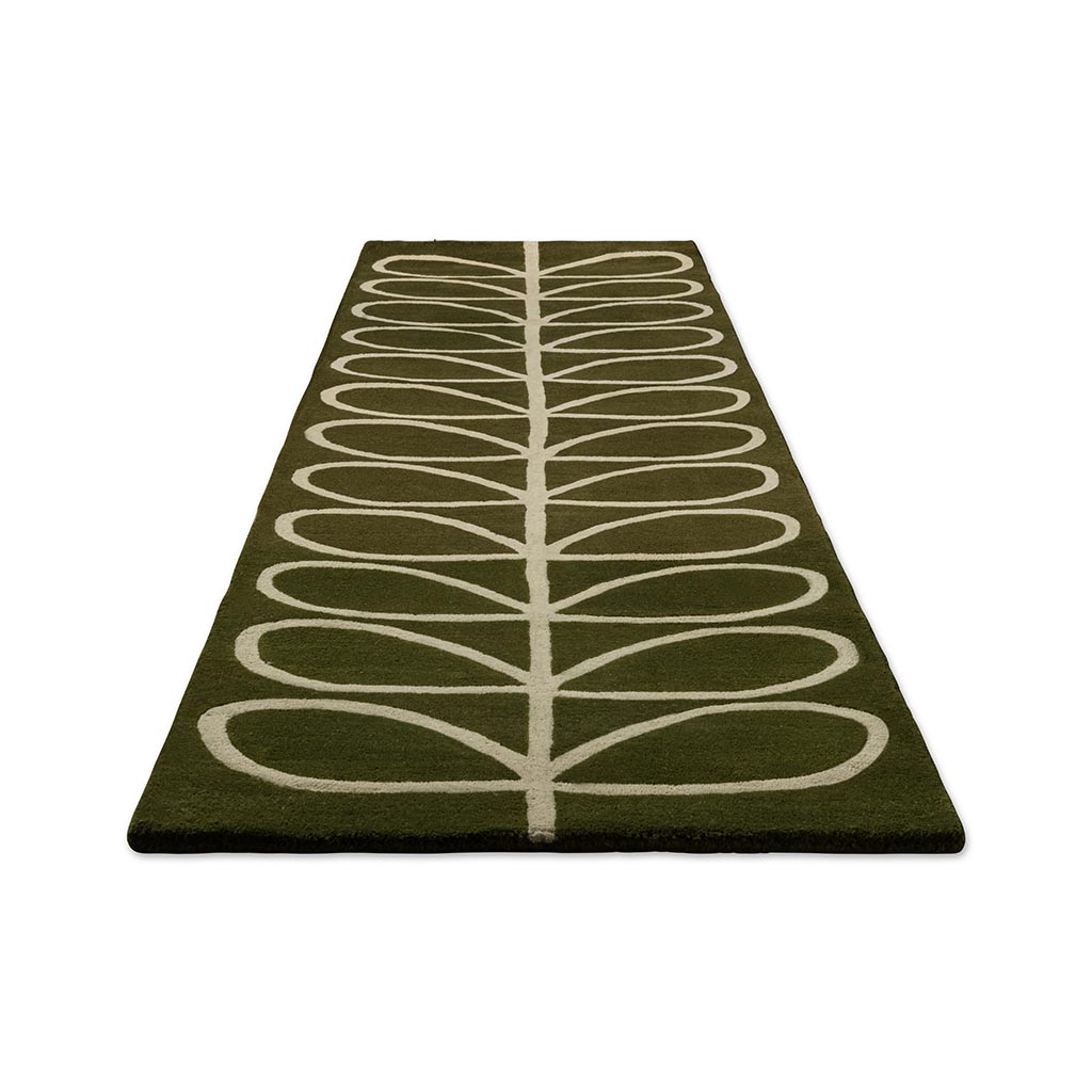 Linear Stem Runner Olive ambachtelijke loper