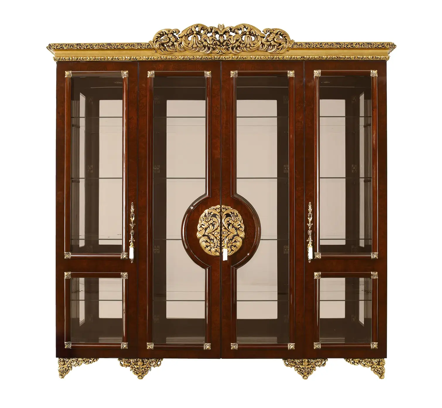Vitrine classique brun/or