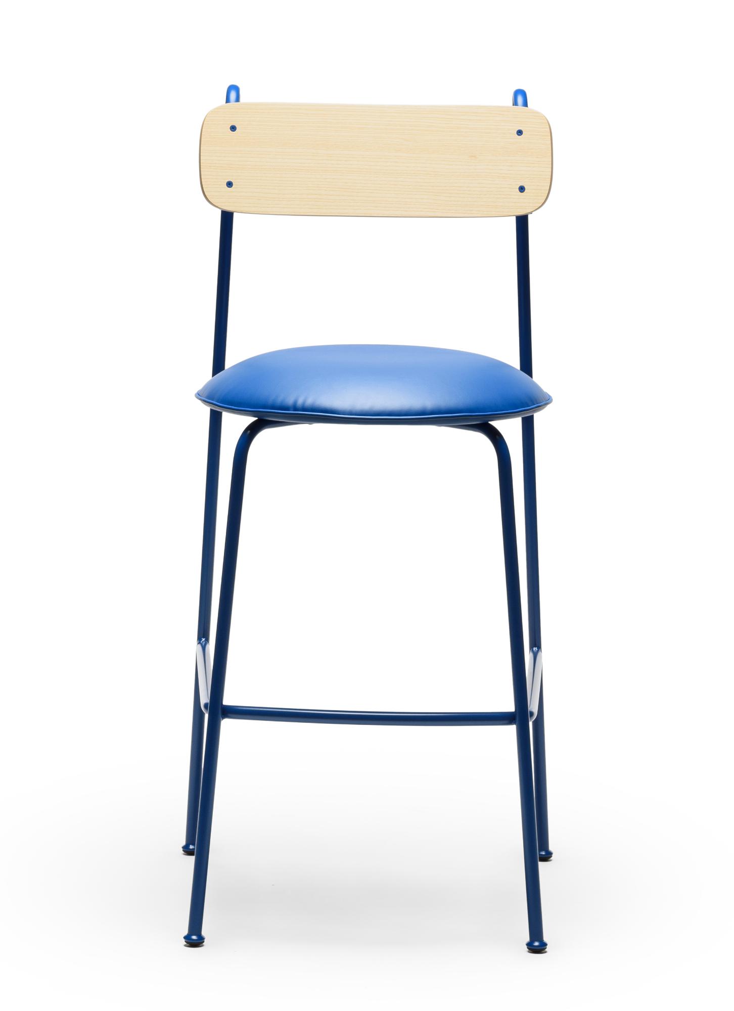 Chaise de bar Lena SG-75 Bleue en frêne