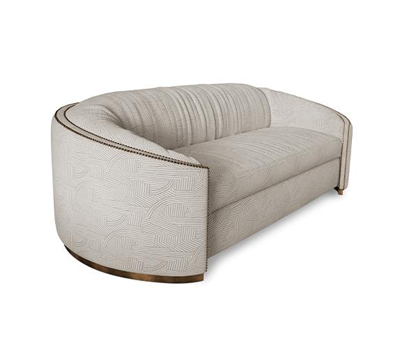 Canapé courbé beige Premium Comfort