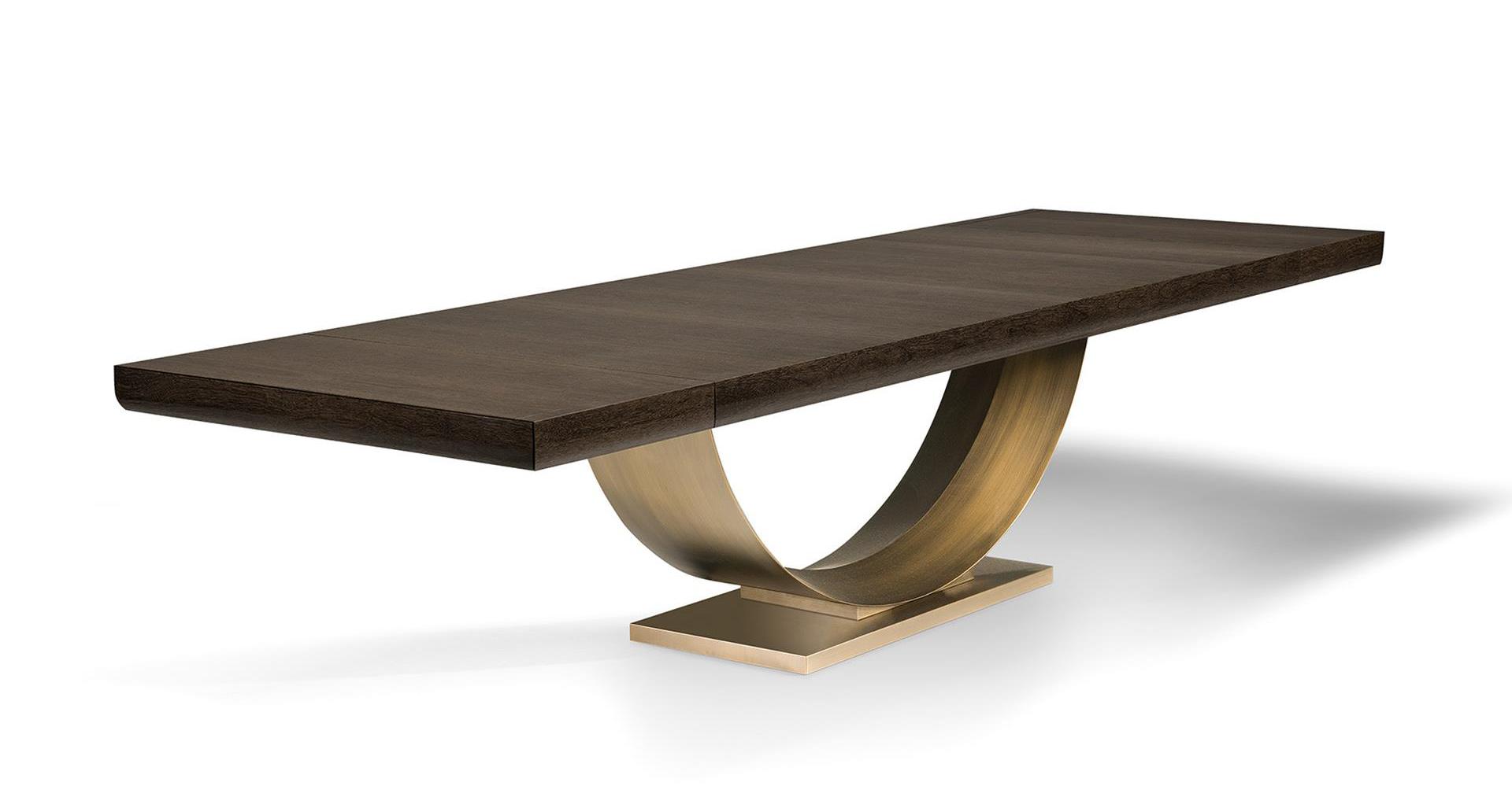 Table extensible à arc en bronze 240/340 cm