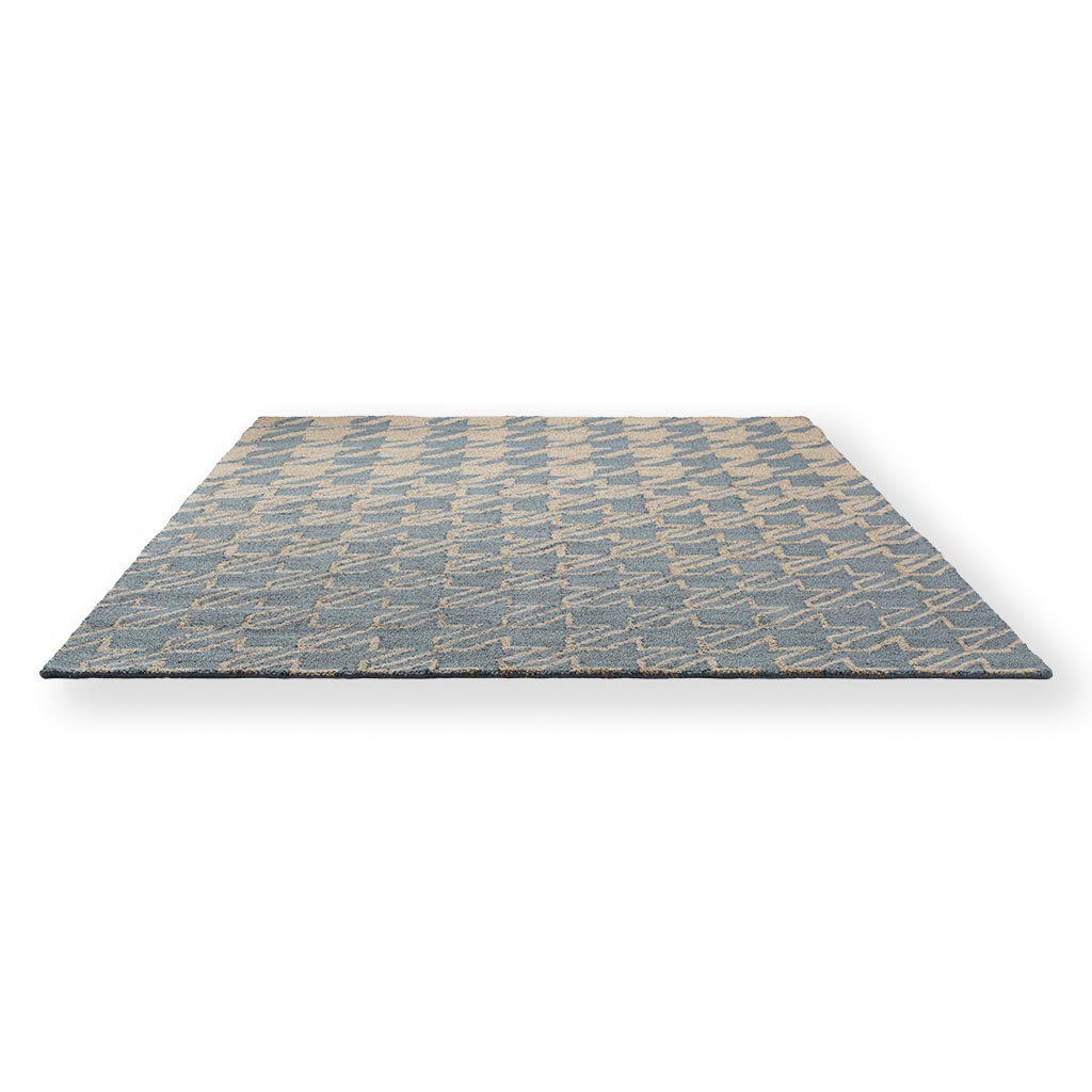 Houndstooth gewassen blauw outdoor vloerkleed