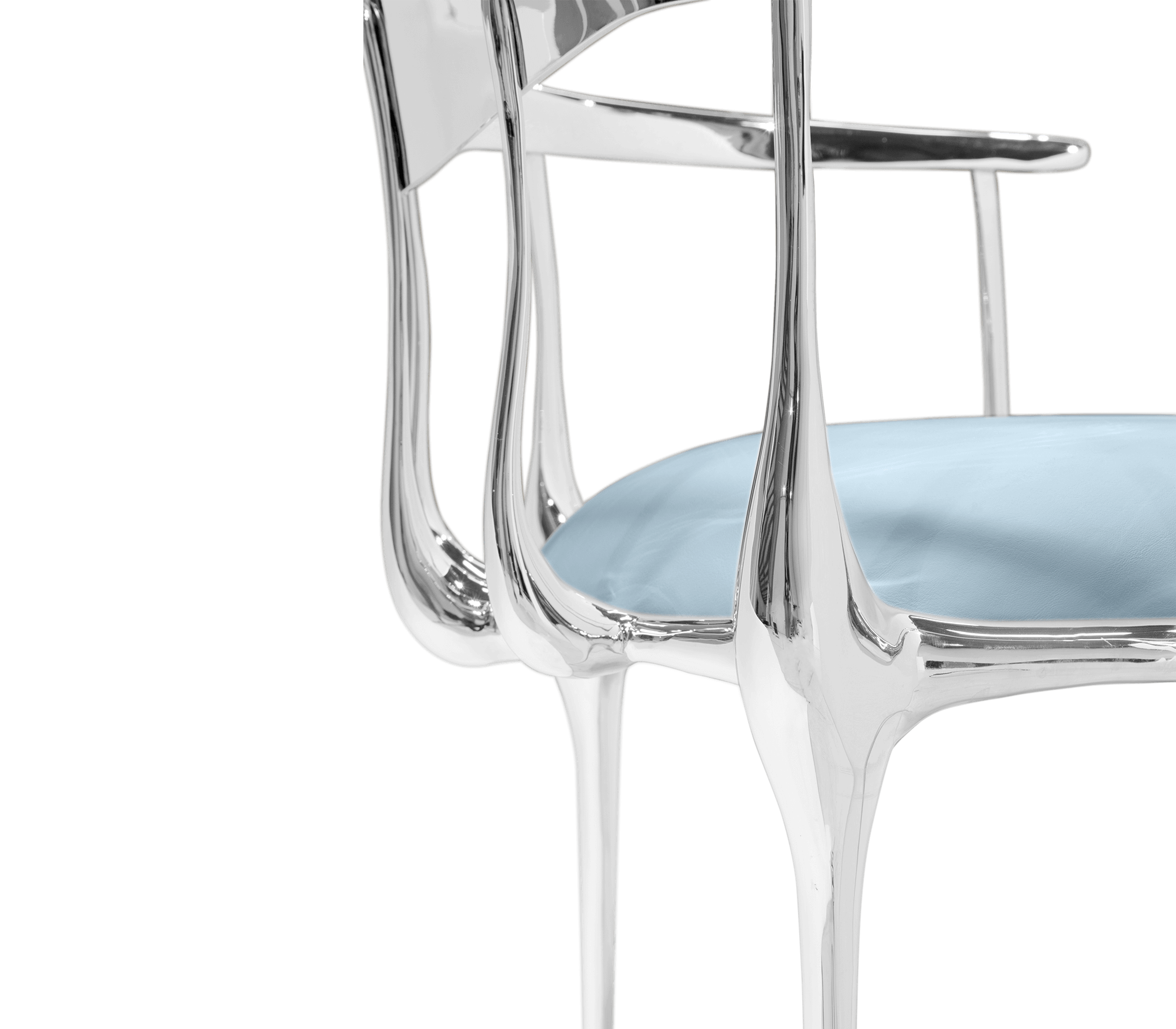 Chaise de luxe argentée