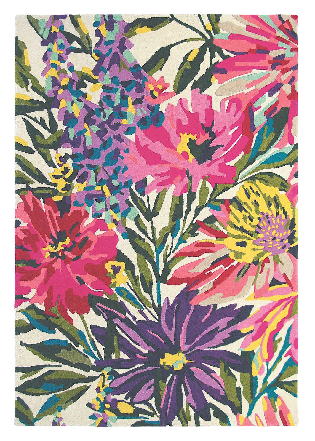 Floreale fuchsia tapijt | Maat: 200 × 280 cm