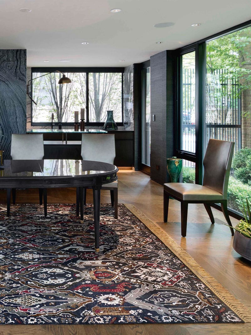 KavaBagh zwart handgemaakt luxe vloerkleed