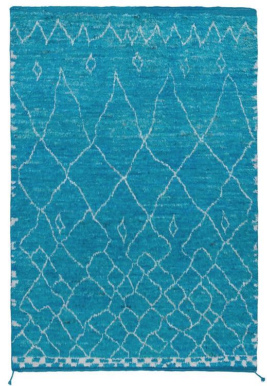 Berber blauw hoogpolig vloerkleed