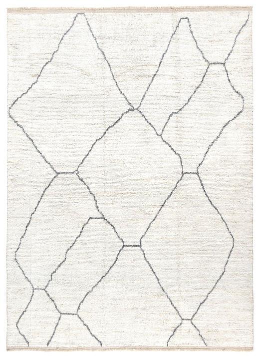 Tapis berbère blanc à poils longs