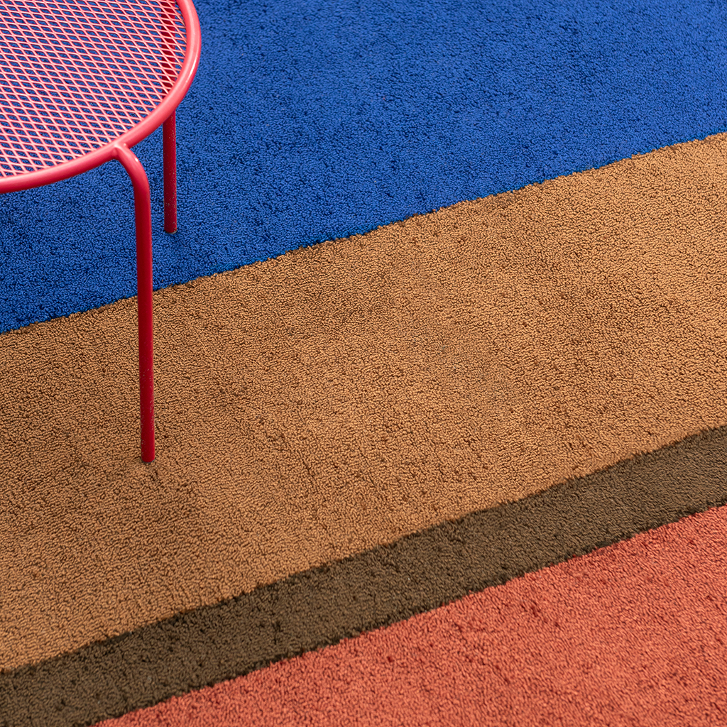 Festival streep blauw outdoor tapijt | Maat: 140 × 200 cm