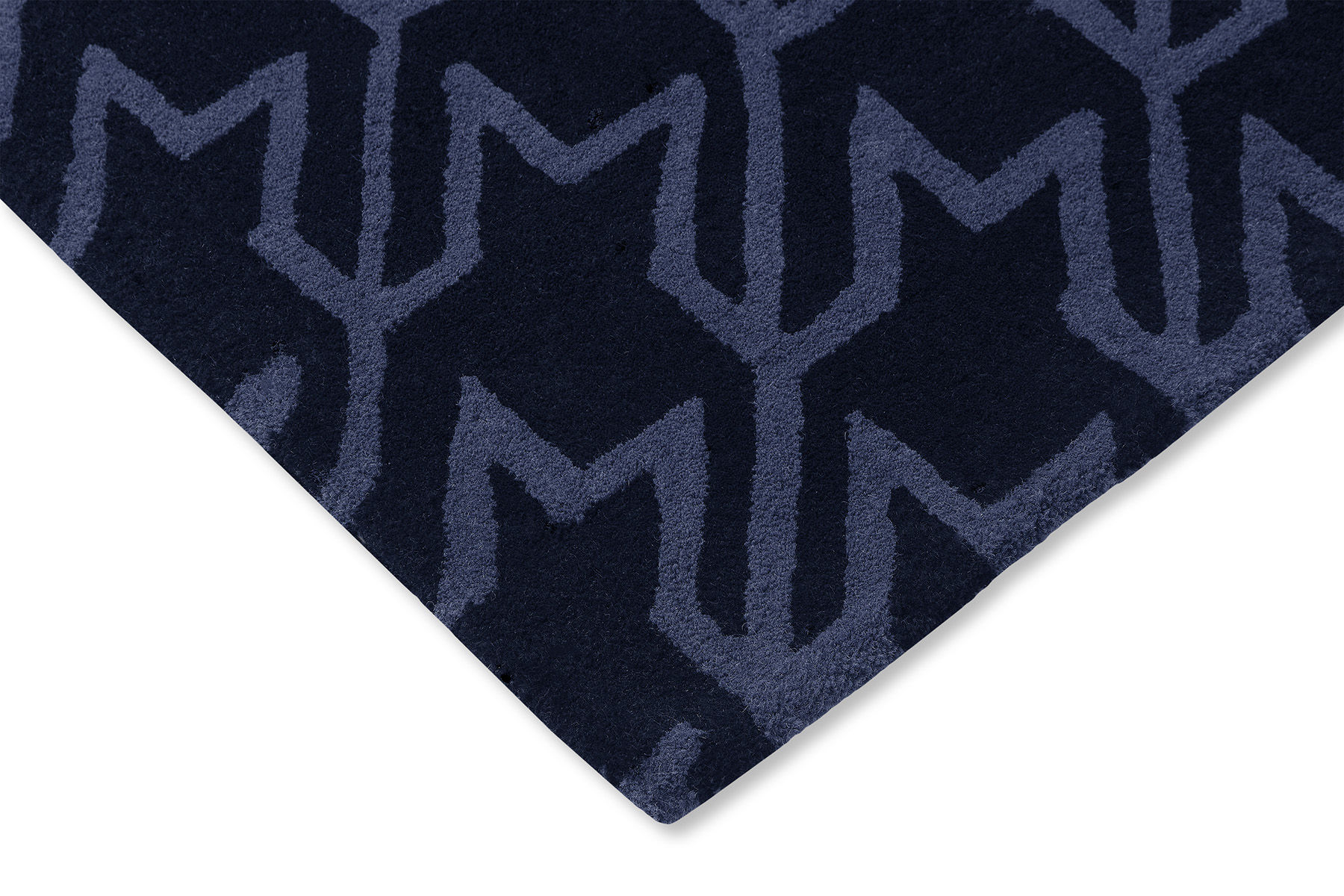 Tapis pied-de-poule bleu foncé | Taille: 200 × 280 cm