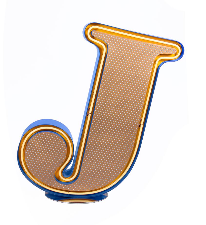 Lettre J lumineuse Joyful