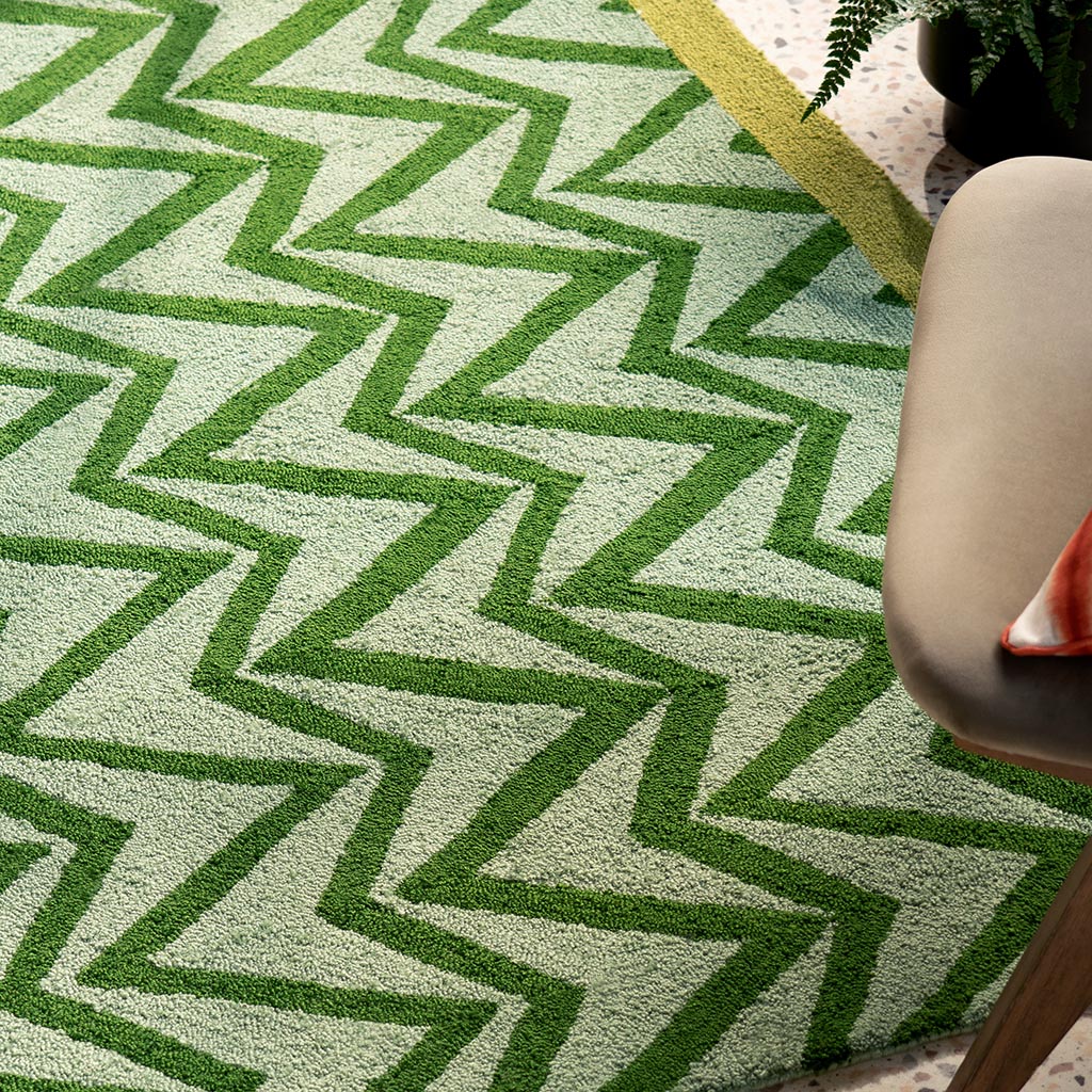 Tapis d’extérieur Dhurrie vert | Taille: 160 × 230 cm