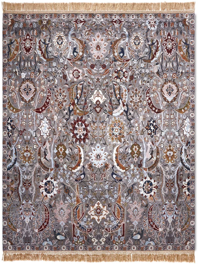 Tapis de luxe fait main Kerman anthracite