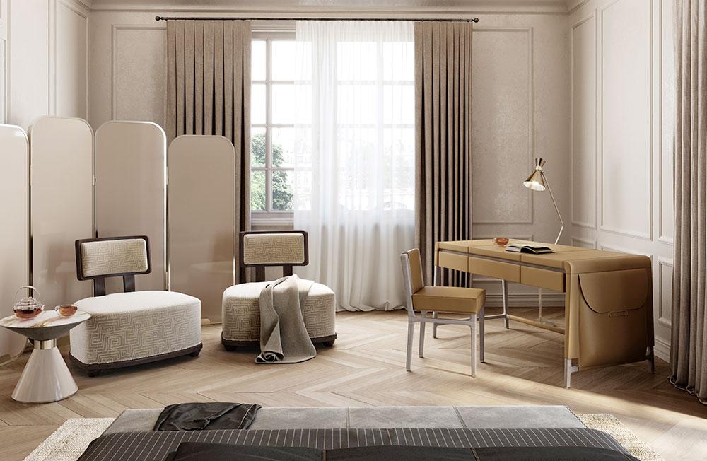 Amerigo Italiaanse ambachtelijke stoel | Configuratie: Kaptafelkruk | Bekleding: Stof