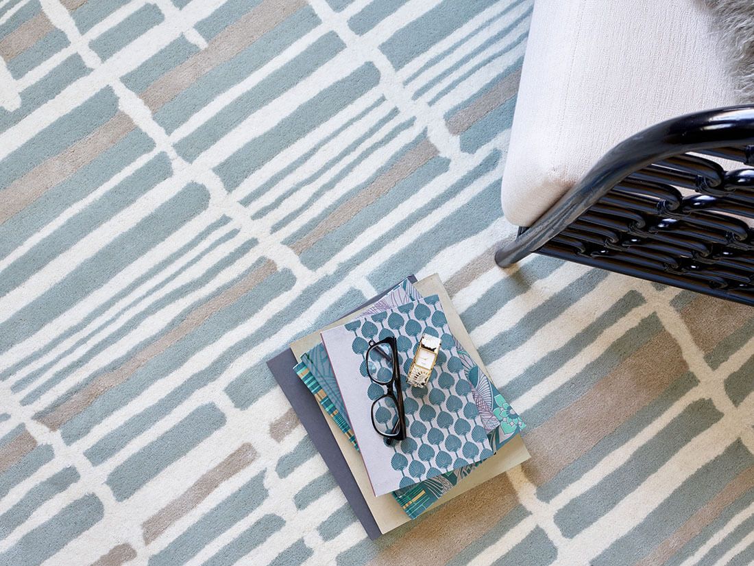 Tapis Tortoise Stripe jade | Taille: 200 × 280 cm