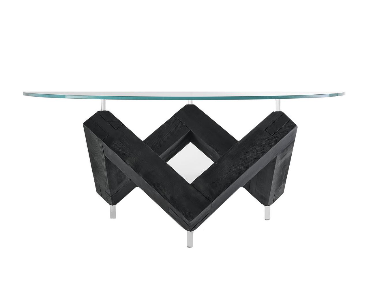 Table à manger avec plateau en verre