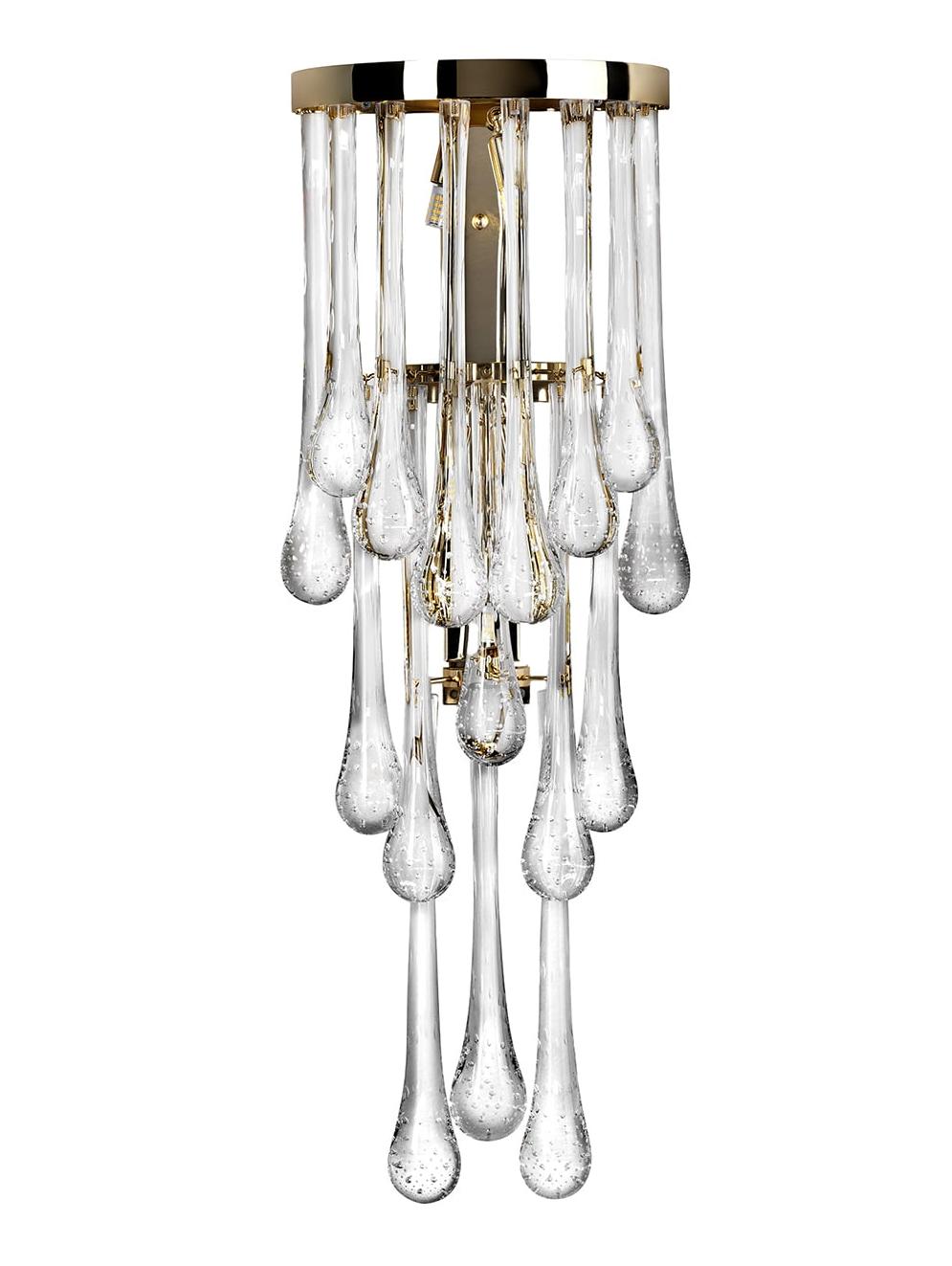 Moderne wandlamp met Murano glazen druppels